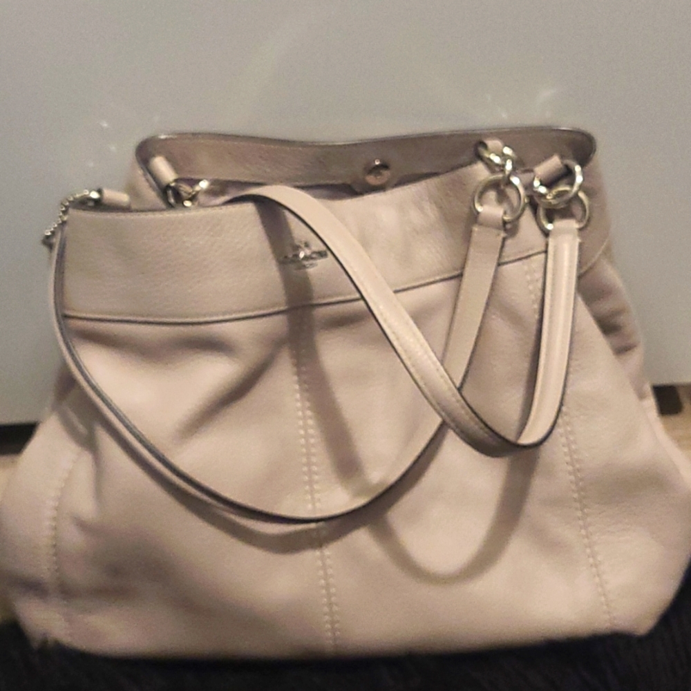 Nude/tan Coach shoulder bag